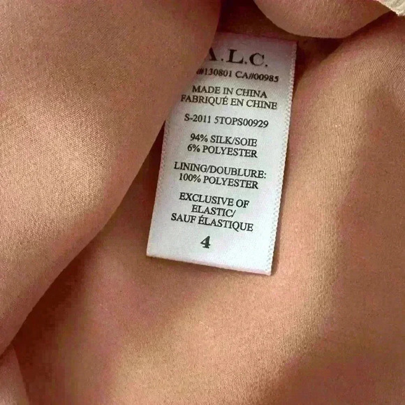 A.L.C.  NWT Hayley Silk Short Sleeve Top Champagne with Gold Metallic Women’s 4 - Picture 11 of 12